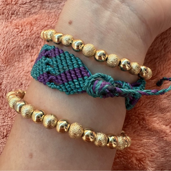 Boho Handmade Macrame Butterfly Bracelet Blue Purple Woven Friendship - Picture 7 of 9